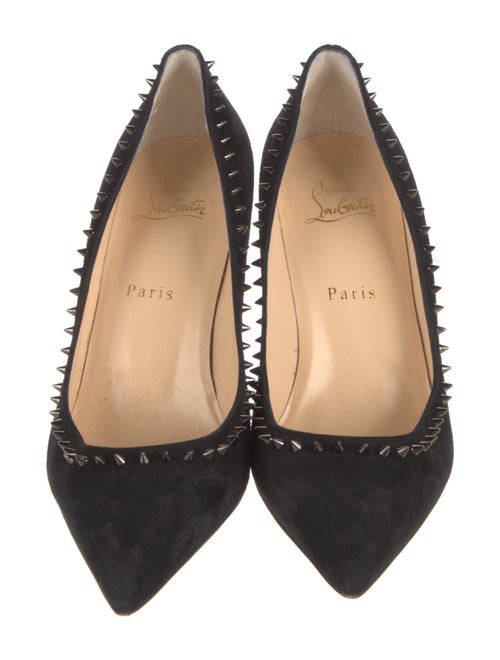 Christian Louboutin Spike Accents Suede Pumps