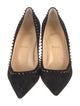 Christian Louboutin Spike Accents Suede Pumps