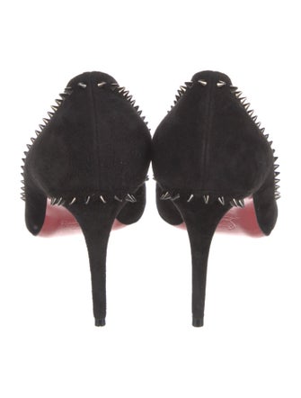 Christian Louboutin Spike Accents Suede Pumps