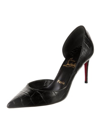 Christian Louboutin Embossed Leather D'Orsay Pumps