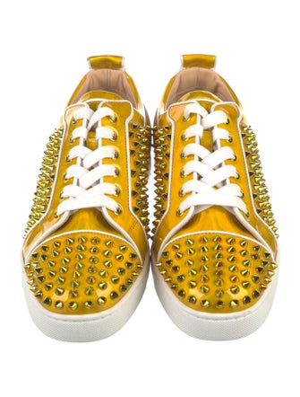 Christian Louboutin Rockstud Accents Patent Leather Sneakers