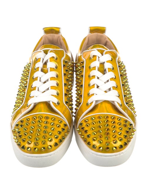 Christian Louboutin Rockstud Accents Patent Leather Sneakers