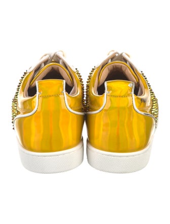 Christian Louboutin Rockstud Accents Patent Leather Sneakers