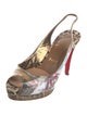 Christian Louboutin Leather Animal Print Slingback Pumps