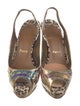 Christian Louboutin Leather Animal Print Slingback Pumps