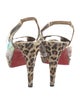 Christian Louboutin Leather Animal Print Slingback Pumps