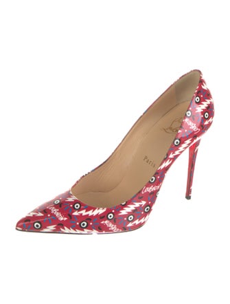 Christian Louboutin Patent Leather Floral Print Pumps