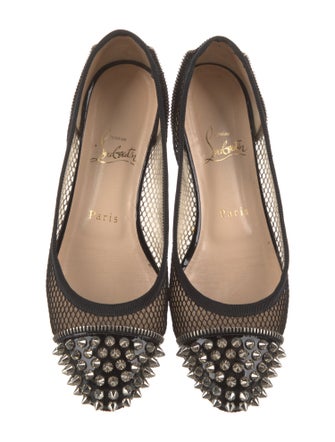 Christian Louboutin Spike Accents Mesh Ballet Flats