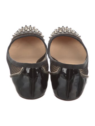 Christian Louboutin Spike Accents Mesh Ballet Flats