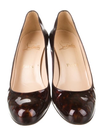 Christian Louboutin Patent Leather Animal Print Pumps