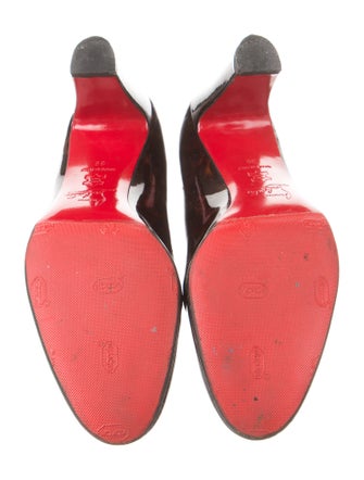 Christian Louboutin Patent Leather Animal Print Pumps