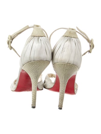 Christian Louboutin Leather Ruffle Embellishment Sandals
