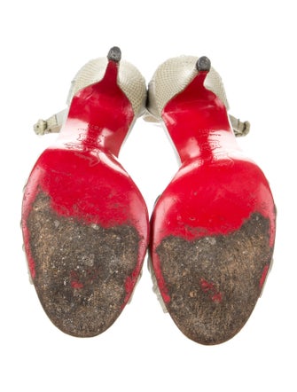 Christian Louboutin Leather Ruffle Embellishment Sandals