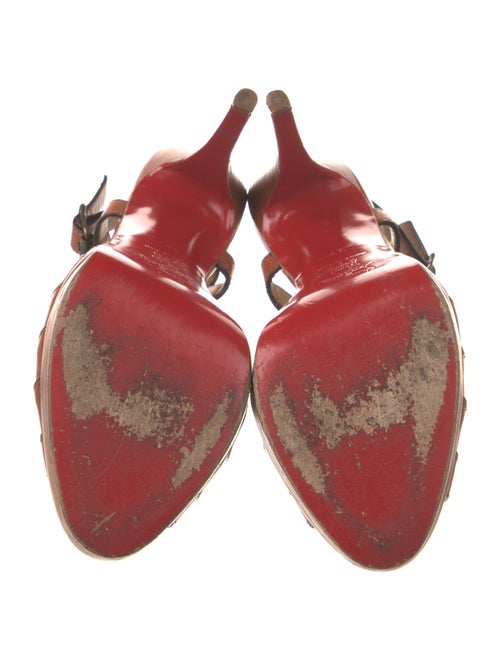 Christian Louboutin Leather Scalloped Accent Slingback Sandals