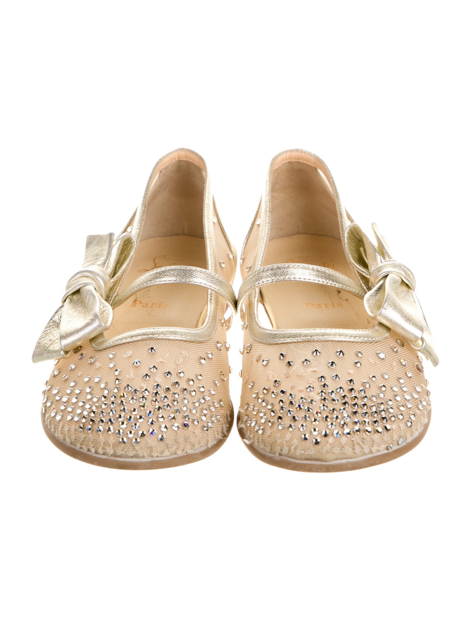 Christian Louboutin Girls' Embellished Mesh Flats