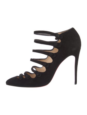 Christian Louboutin Suede Cutout Accent Pumps