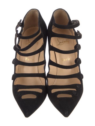 Christian Louboutin Suede Cutout Accent Pumps