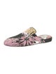 Christian Louboutin Printed Embroidered Accent Slippers