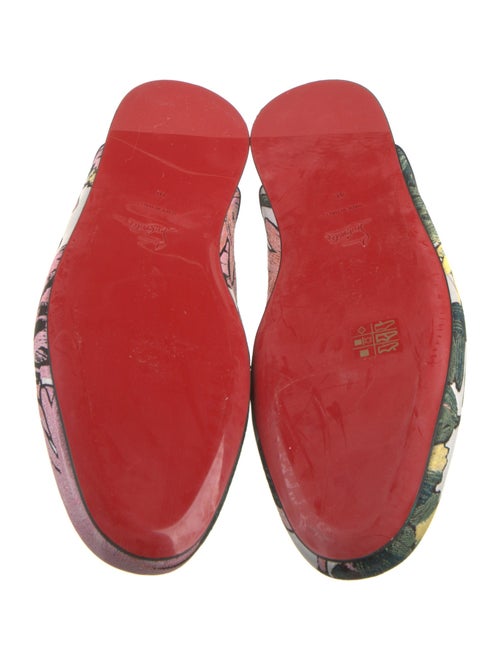 Christian Louboutin Printed Embroidered Accent Slippers