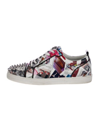 Christian Louboutin Spike Accents Printed Sneakers