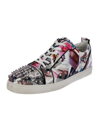 Christian Louboutin Spike Accents Printed Sneakers