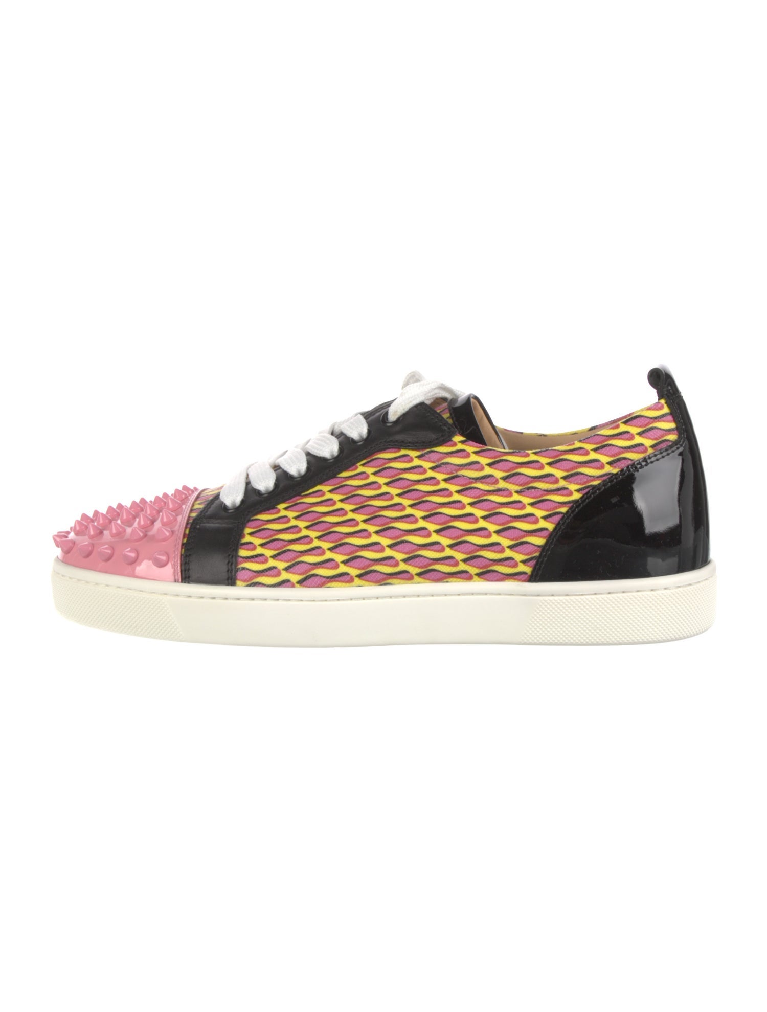 Christian Louboutin Spike Accents Printed Sneakers
