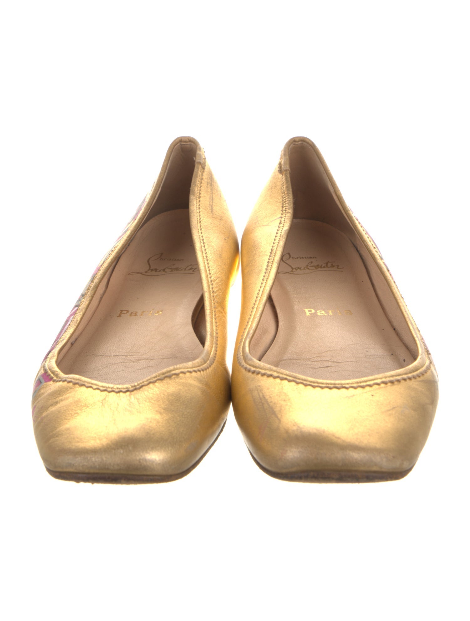 Christian Louboutin Leather Printed Ballet Flats