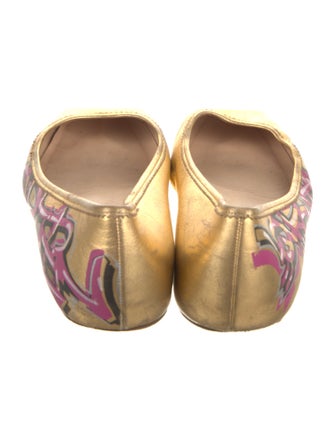 Christian Louboutin Leather Printed Ballet Flats