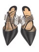 Christian Louboutin Spike Accents Embossed Leather Slingback Pumps