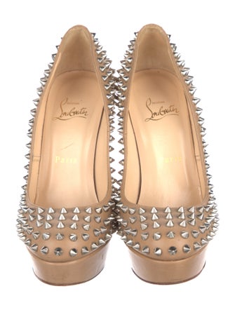 Christian Louboutin Spike Accents Leather Pumps