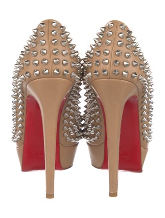 Christian Louboutin Spike Accents Leather Pumps