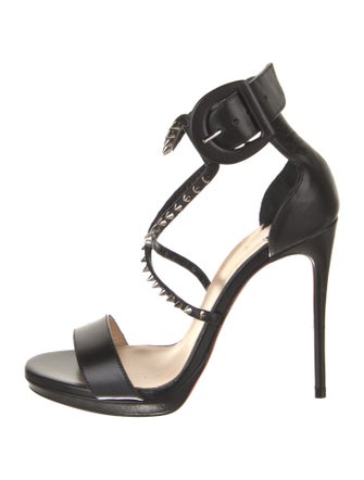 Christian Louboutin Leather Studded Accents Sandals