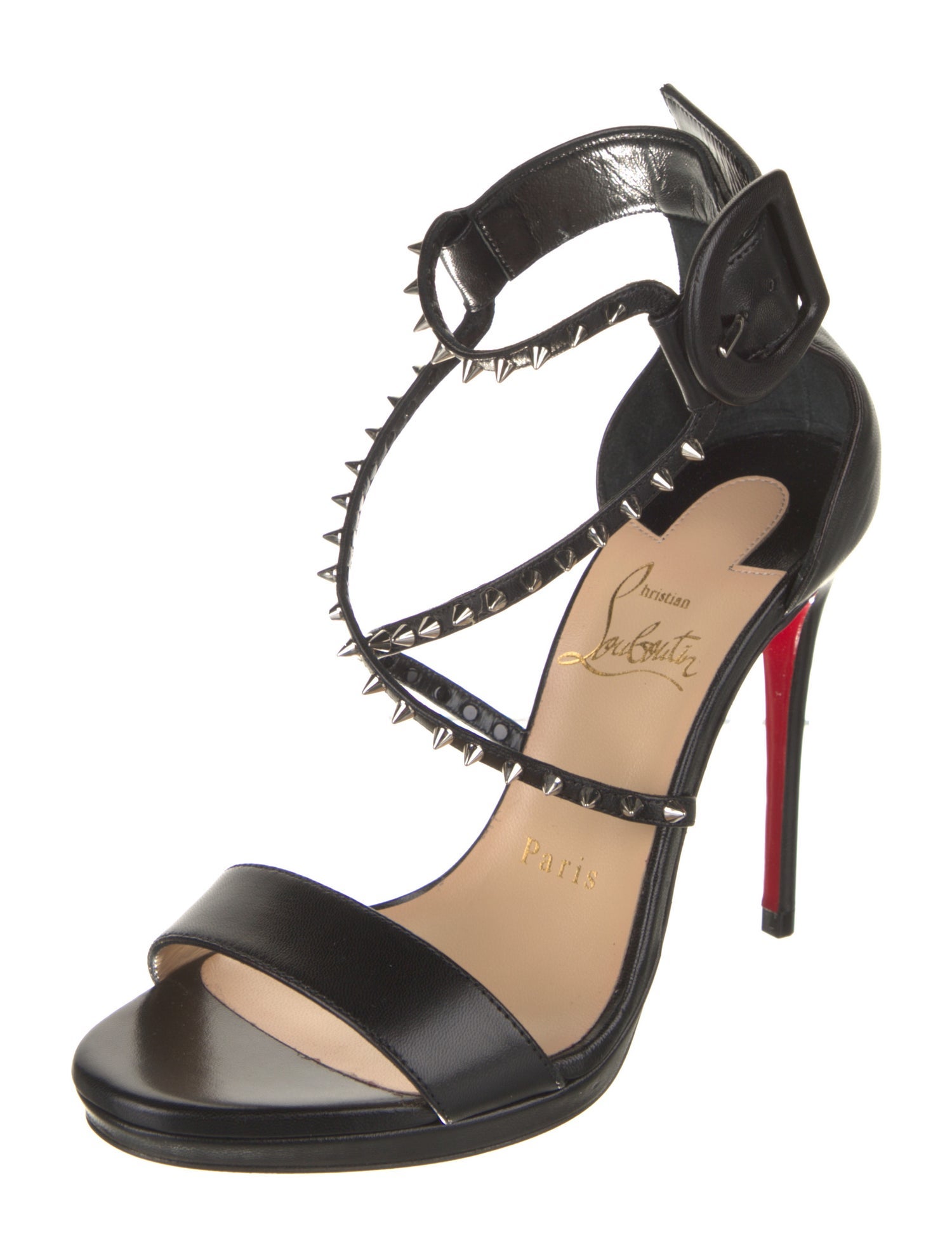 Christian Louboutin Leather Studded Accents Sandals