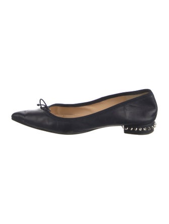 Christian Louboutin Spike Accents Leather Ballet Flats