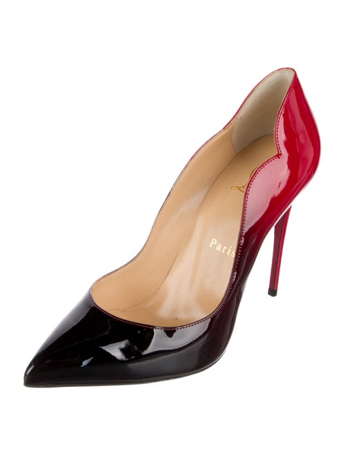 Christian Louboutin Patent Leather Colorblock Pattern Pumps