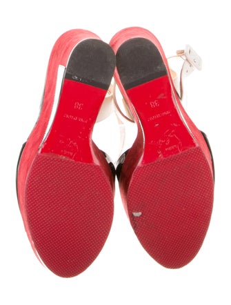 Christian Louboutin Patent Leather Colorblock Pattern Sandals