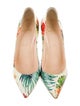 Christian Louboutin Leather Floral Print Pumps