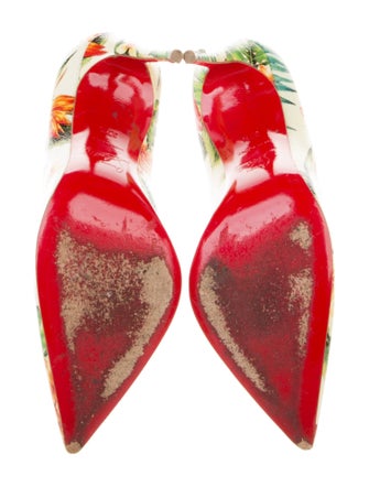 Christian Louboutin Leather Floral Print Pumps
