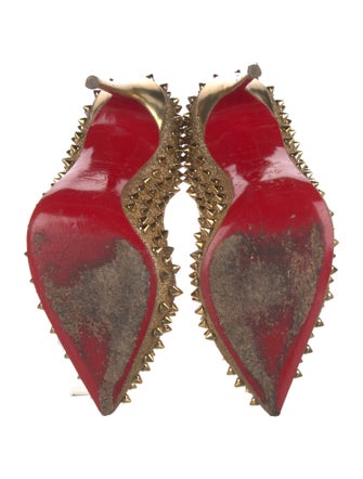 Christian Louboutin Spike Accents Glitter D'Orsay Pumps