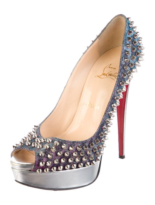 Christian Louboutin Spike Accents Glitter Accents Pumps