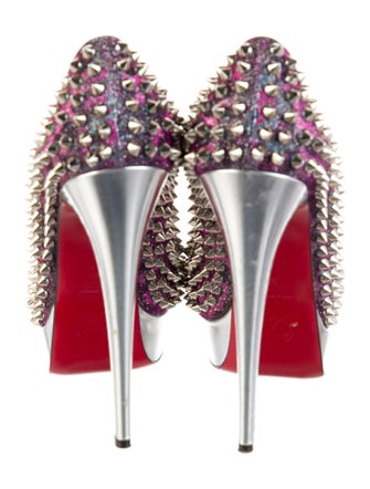 Christian Louboutin Spike Accents Glitter Accents Pumps