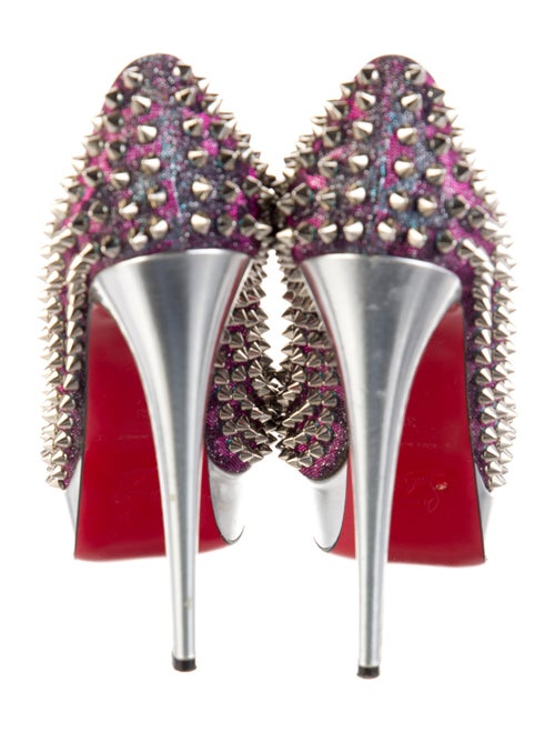 Christian Louboutin Spike Accents Glitter Accents Pumps