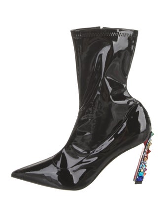 Christian Louboutin Patent Leather Sock Boots