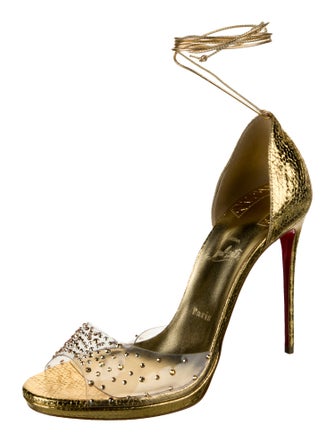 Christian Louboutin PVC Crystal Embellishments D'Orsay Pumps