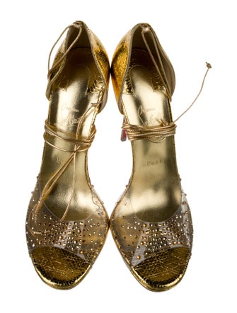 Christian Louboutin PVC Crystal Embellishments D'Orsay Pumps