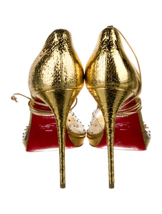 Christian Louboutin PVC Crystal Embellishments D'Orsay Pumps