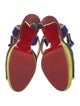 Christian Louboutin Suede Colorblock Pattern Slingback Pumps