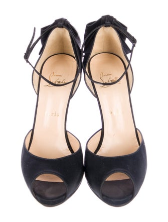 Christian Louboutin Satin Bow Accents D'Orsay Pumps