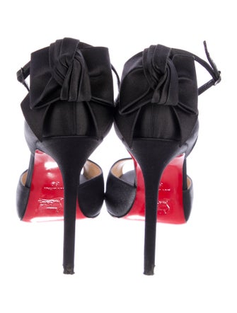 Christian Louboutin Satin Bow Accents D'Orsay Pumps