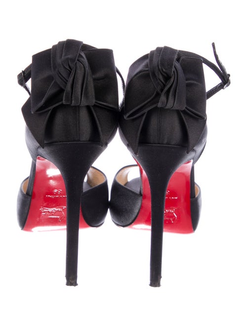 Christian Louboutin Satin Bow Accents D'Orsay Pumps